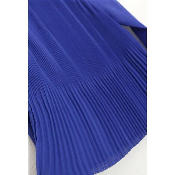 Ted Baker Lovina Jewel Embellished Accordion Pleated Blouse Cobalt Royal Blue 4 - Picture 12 of 16
